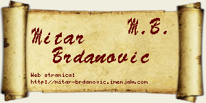 Mitar Brdanović vizit kartica